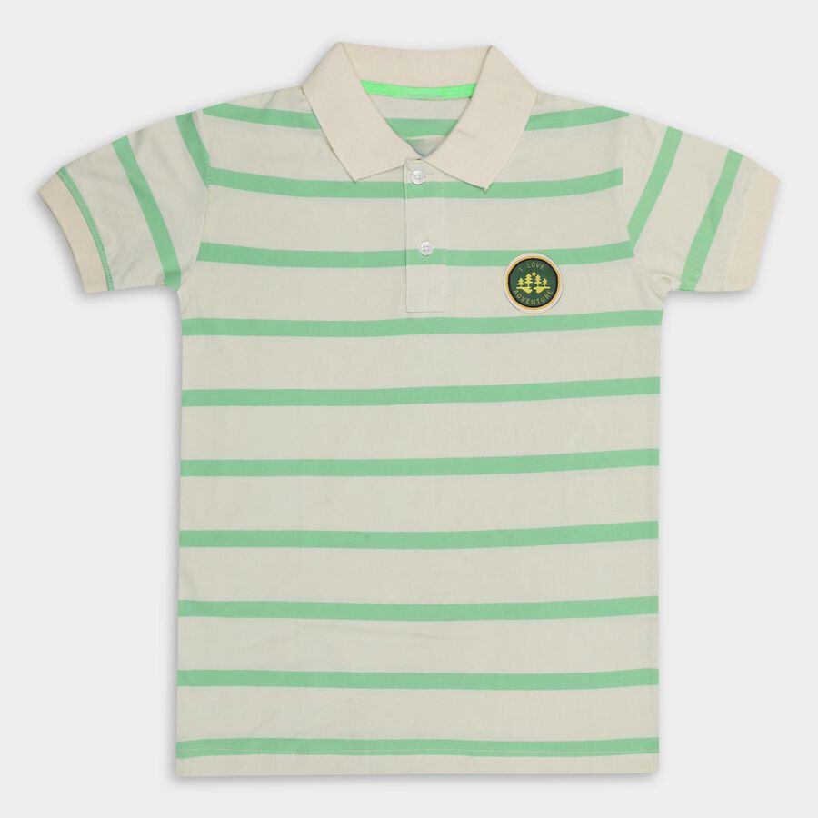 Boys' 100% Cotton Half Sleeves T-Shirt , ऑफ व्हाइट, large image number null