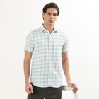 Men's Light Sage Green Cotton Classic Casual Shirt, हल्का हरा, small