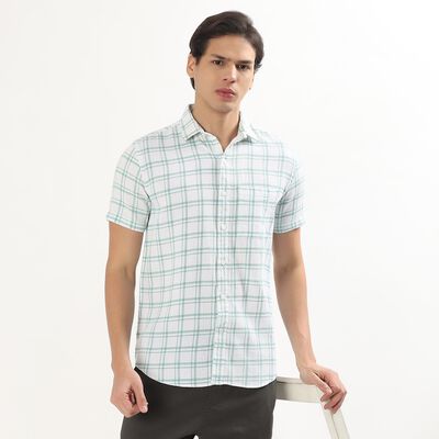 Men's Light Sage Green Cotton Classic Casual Shirt