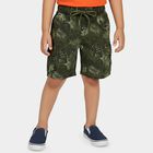 Boys' Olive Green Regular Fit Cargo Printed Bermuda Shorts, ओलिव, small