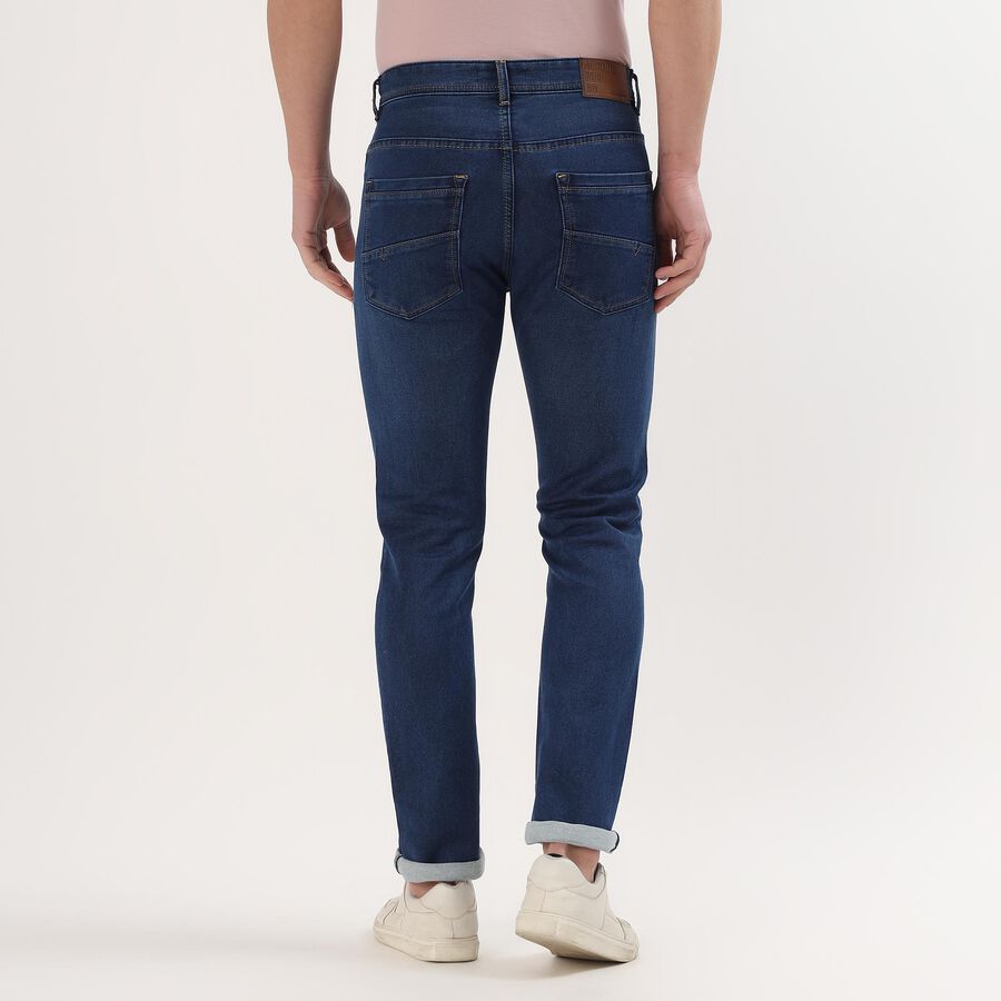 Men's Dark Indigo Blue Slim Fit Stretchable Jeans, गहरा नीला, large