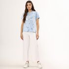 Ladies' 100% Cotton Round Neck T-Shirt , Blue, small image number null