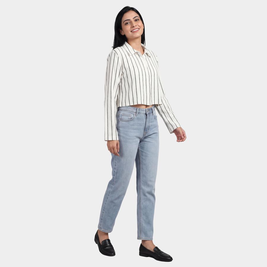 Women's White Classic Shirt, सफ़ेद, large