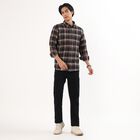 Men's Dark Plaid Cotton Full Sleeve Button-Down Shirt, गहरा हरा, small image number null