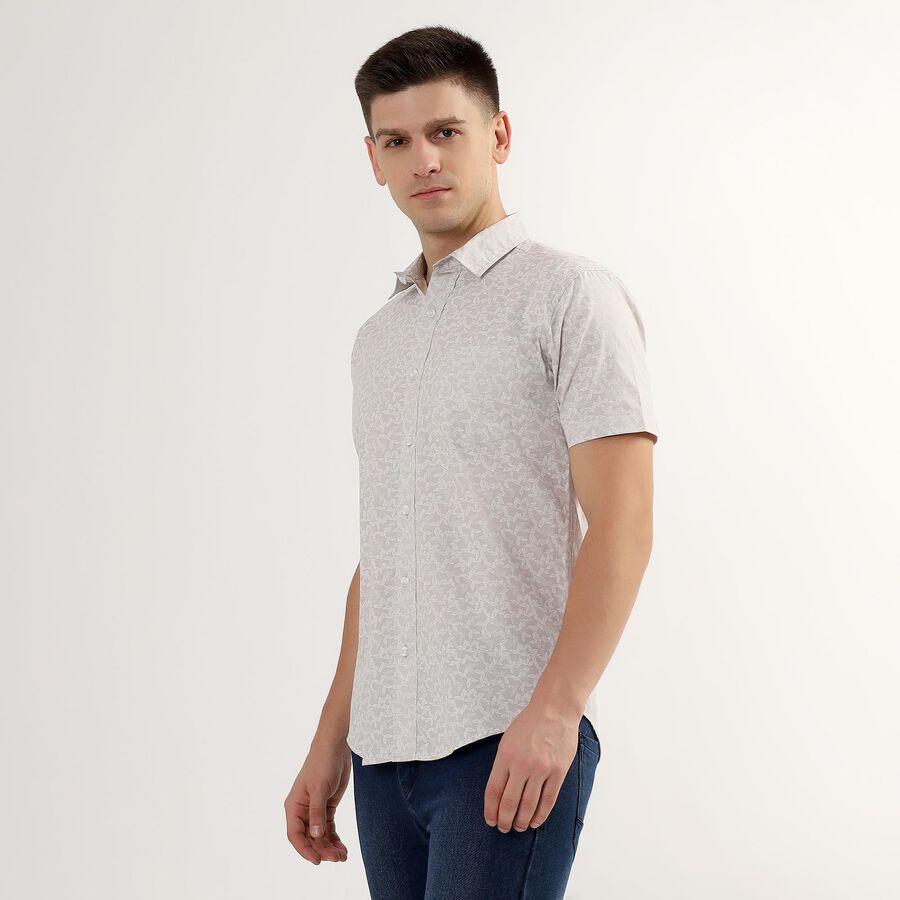 Men's 100% Cotton Regular Collar Casual Shirt , हल्का ग्रे, large image number null