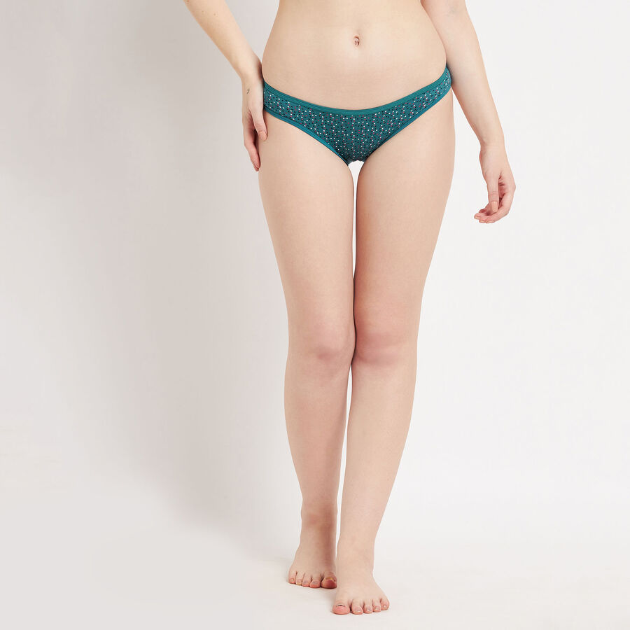 Cotton Printed Panty, Teal Blue, large image number null