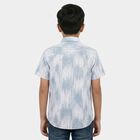 Boys White Printed Half Sleeve Classic Casual Shirt, सफ़ेद, small