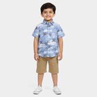 Boys Blue Cotton Half Sleeve Classic Casual Shirt, Light Blue, small