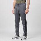 Men's Grey Regular Fit Side-Panel Track Pants, Dark Grey, small
