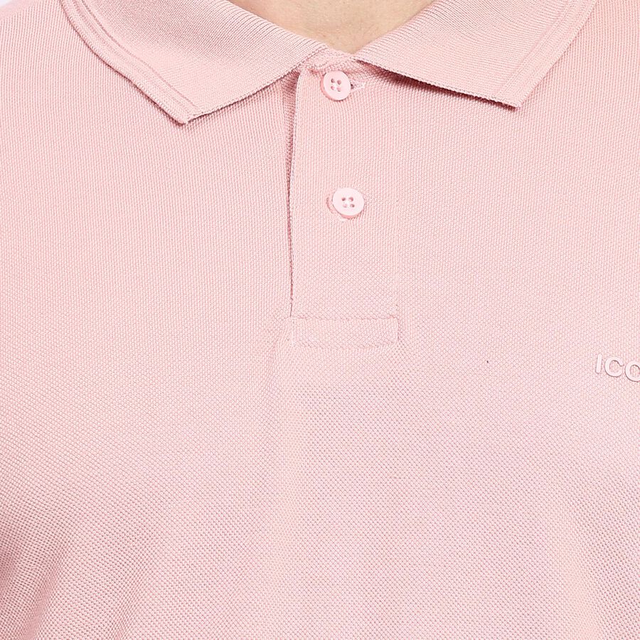 Men's Collared Half Sleeves T-Shirt , हल्का गुलाबी, large image number null