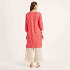 Printed 3/4th Sleeve Kurta, Coral, small image number null