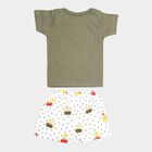 Infants Cotton Boat Neck Baba Suit, Olive, small image number null