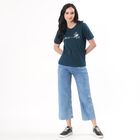 Women's Light Blue Wide Leg High Waist Jeans, Mid Blue, small