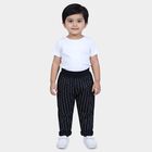 Infants' Navy Blue Straight Fit Pinstriped Trousers, Navy Blue, small