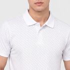 Men's White Cotton Polo Neck Polo T-Shirt, White, small