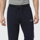 Men's Navy Blue Jogger Fit Side-Striped Track Pants, Navy Blue, small
