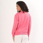 Women's Bright Pink Crew Neck Casual Sweatshirt, Pink, small image number null