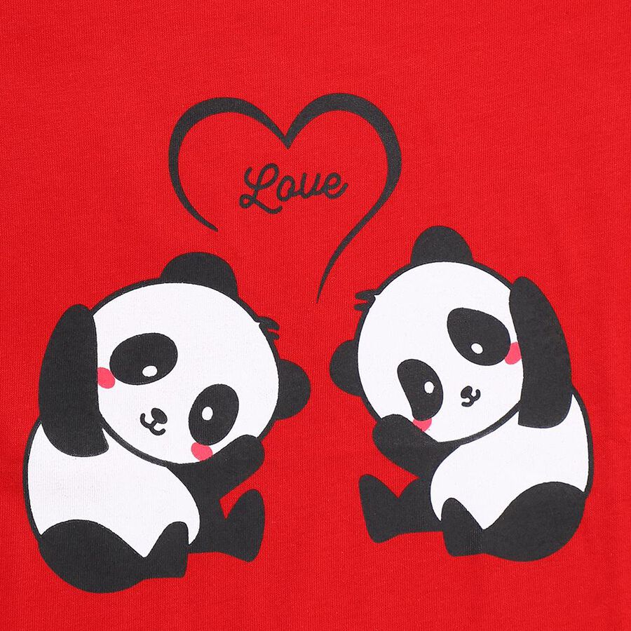 Girls' T-Shirt, लाल, large