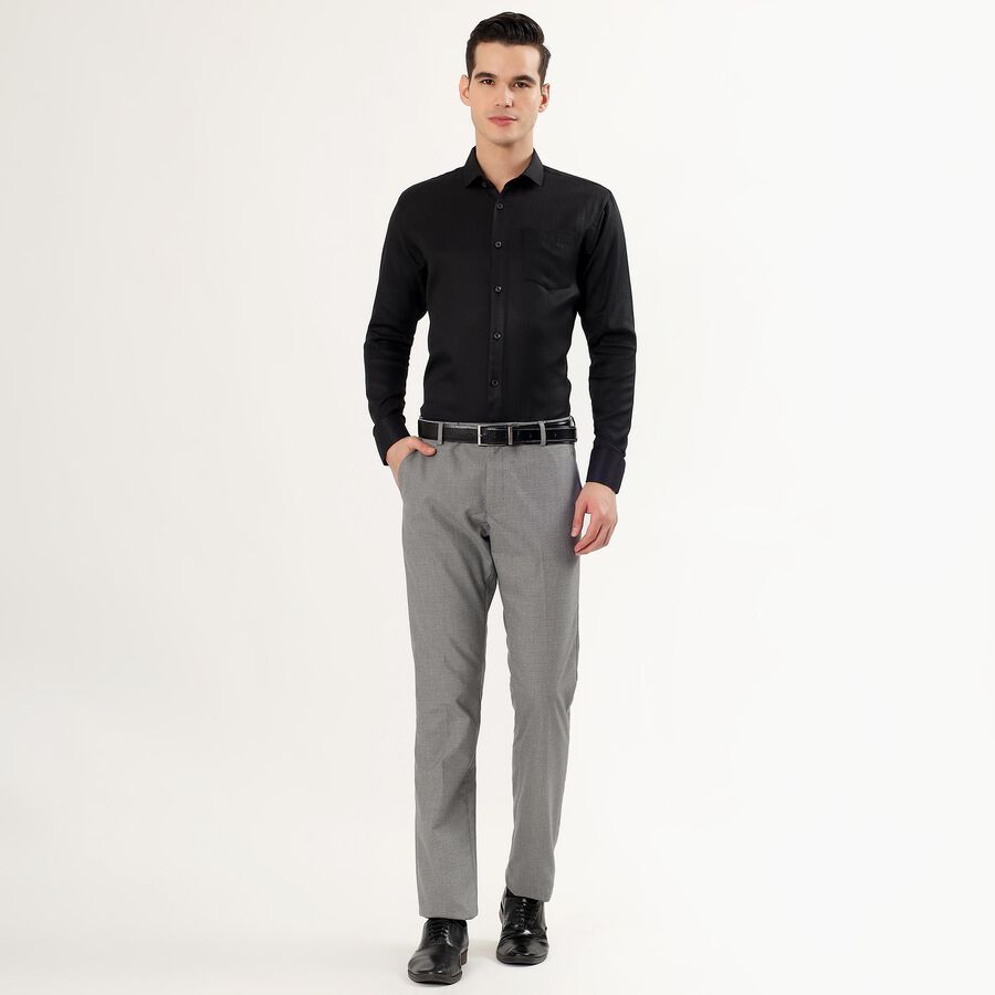 Men's Jet Black Classic Formal Shirt, Black, large
