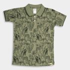 Boys' Cotton Half Sleeves T-Shirt, ओलिव, small image number null