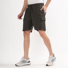 Men's Deep Olive Green Regular Fit Cargo Bermuda Shorts, Dark Green, small image number null