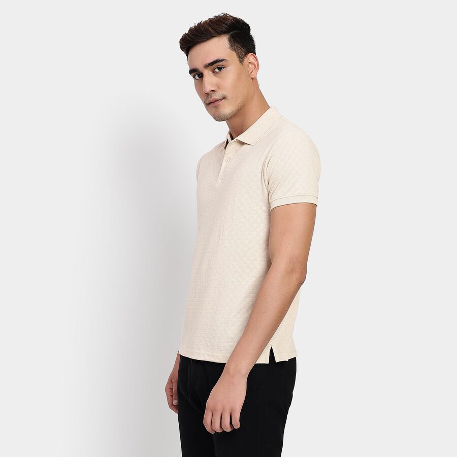Men's Collared Half Sleeves T-Shirt, एक्रू मिश्रित, large image number null