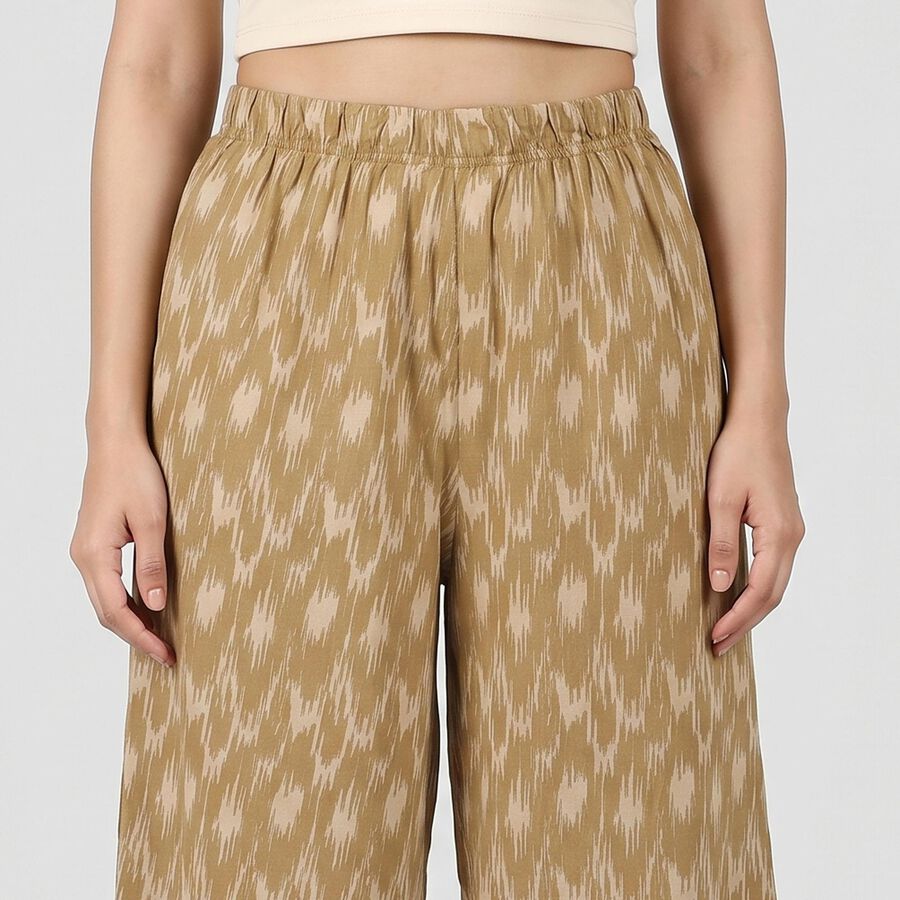 Women's Beige Regular Fit Palazzos, गहरा पीला, large