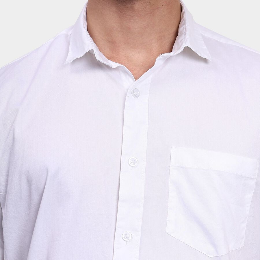 Men's 100% Cotton Casual Shirt , White, large