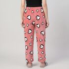 Women's Pink Straight Fit Heart Printed Pyjama, गुलाबी, small