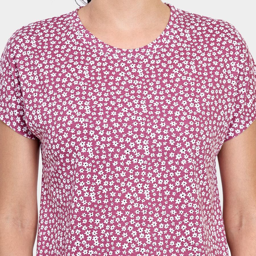 Ladies' Round Neck T-Shirt , बैंगनी, large image number null