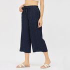 Ladies' Dark Navy Blue Regular Fit Flared Printed Capri, Navy Blue, small image number null