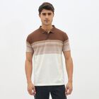 Men's Rich Chocolate Brown Polo Neck Casual T-Shirt, भूरा, small image number null