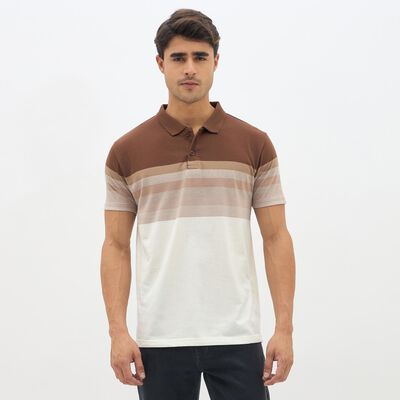 Men's Rich Chocolate Brown Polo Neck Casual T-Shirt