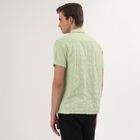 Men's Light Green Cotton Half Sleeve Cuban Collar Casual Shirt, हल्का हरा, small