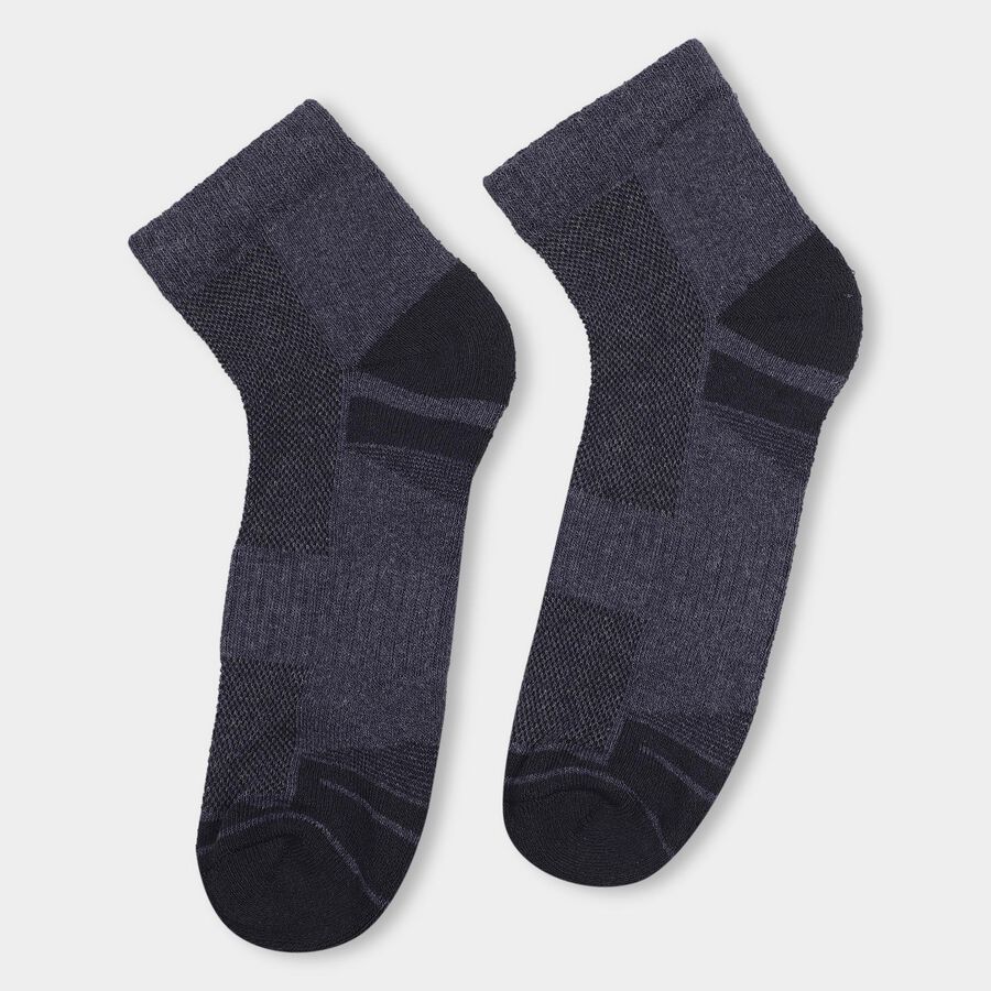 Men's Dark Navy Blue, Light Heather Gray, Jet Black Sports Socks, मिश्रित हल्का ग्रे, large image number null