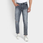 Mild distress 5 Pocket Straight Jeans, Light Grey, small image number null