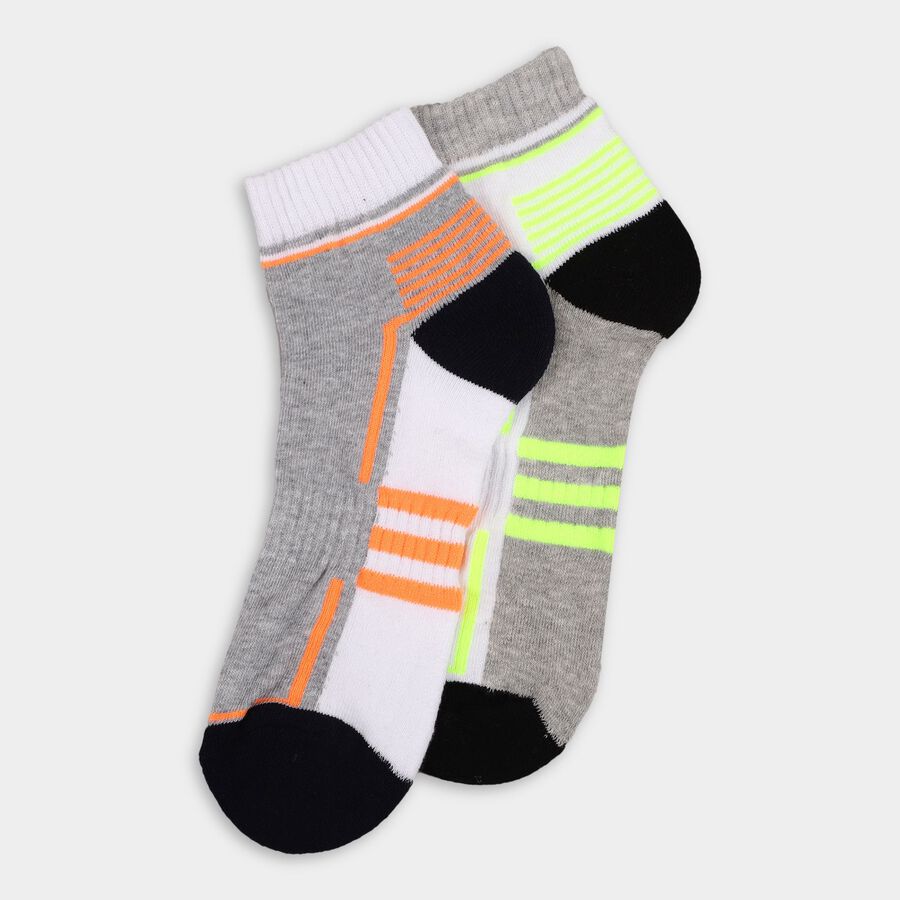 Men's Socks (Pack of 2), Melange Light Grey, large