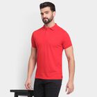 Men's Collared Half Sleeves T-Shirt , Red, small image number null