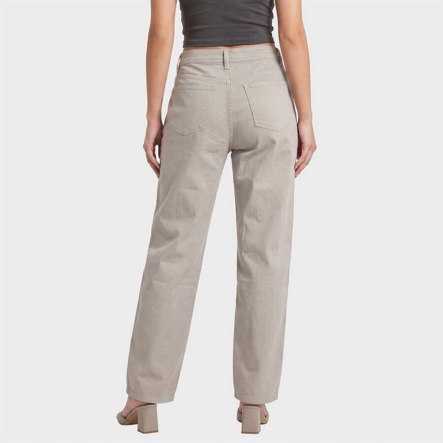 Women's Grey Straight Fit Utility Trousers, Light Grey, large