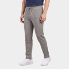 Men's Grey Slim Fit Zip Pocket Track Pants, मिश्रित हल्का ग्रे, small