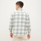 Men's Light Sage Green Cotton Button Down Casual Shirt, Light Green, small