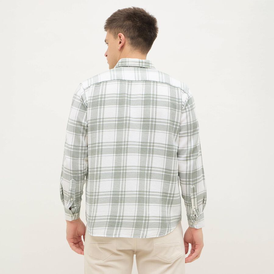Men's Light Sage Green Cotton Button Down Casual Shirt, Light Green, large