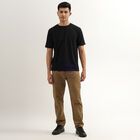 Men's 100% Cotton Jogger Track Pants, Khaki, small