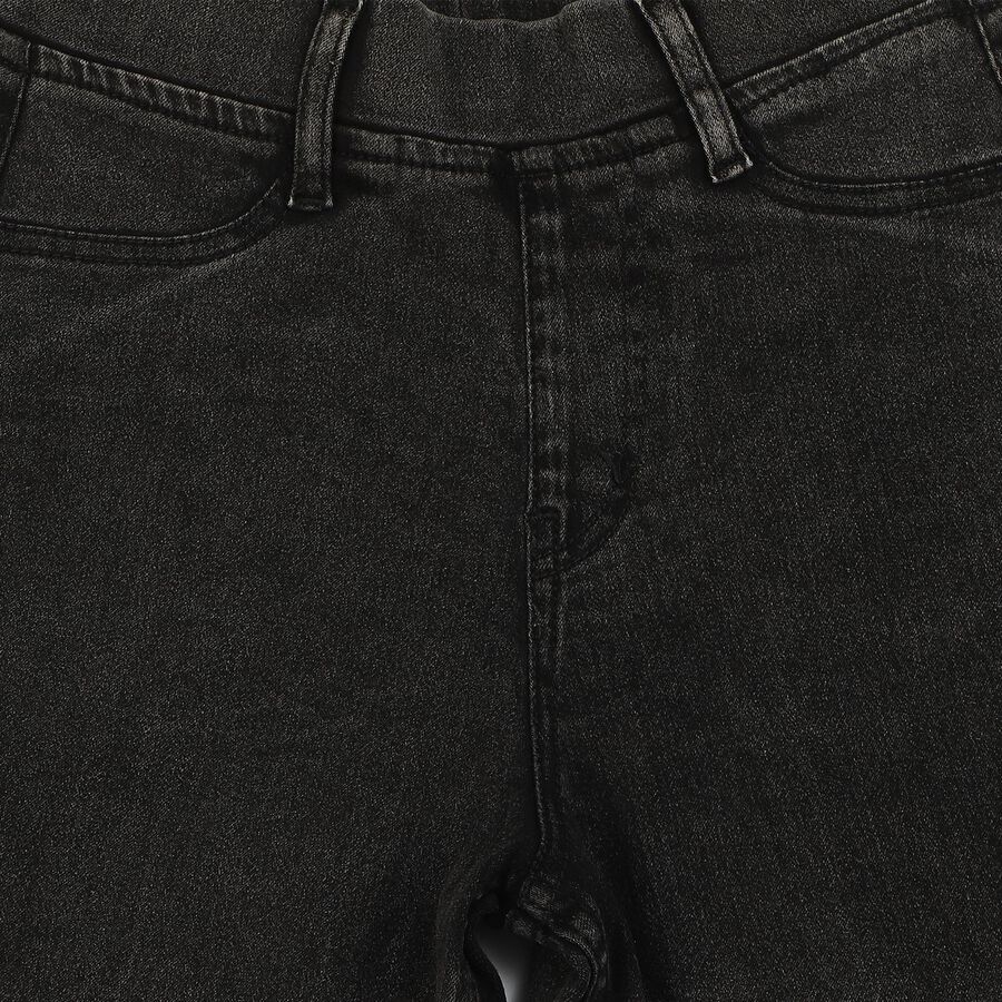 Girls Dark Grey Flared Fit Washed Jeans, Dark Grey, large