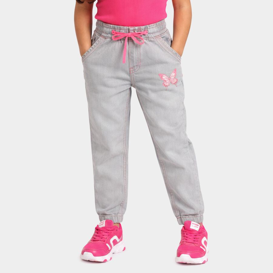 Girls' Light Grey Regular Fit Classic Jeans, Light Grey, large