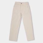 Girls' Light Beige Wide Leg Buttoned Jeans, गहरा पीला, small image number null