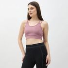 Women's Black Scoop Neck Athleisure Sports Bra, गुलाबी, small image number null