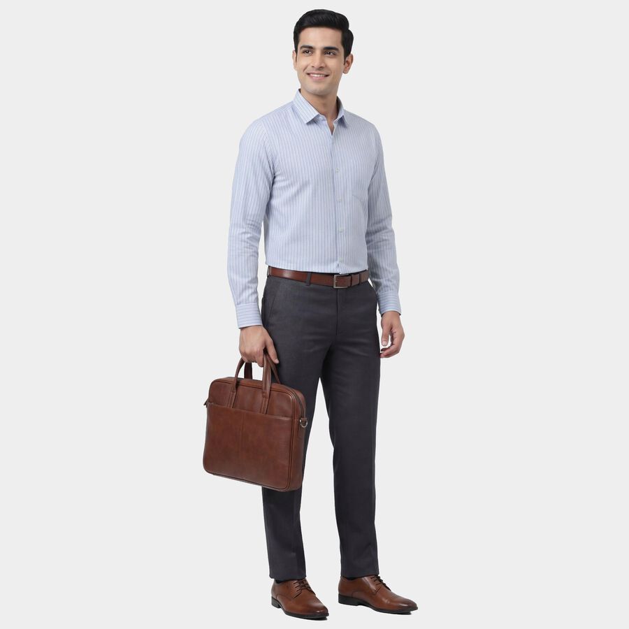 Men's Light Blue Cotton Full Sleeve Classic Collar Formal Shirt, Light Blue, large