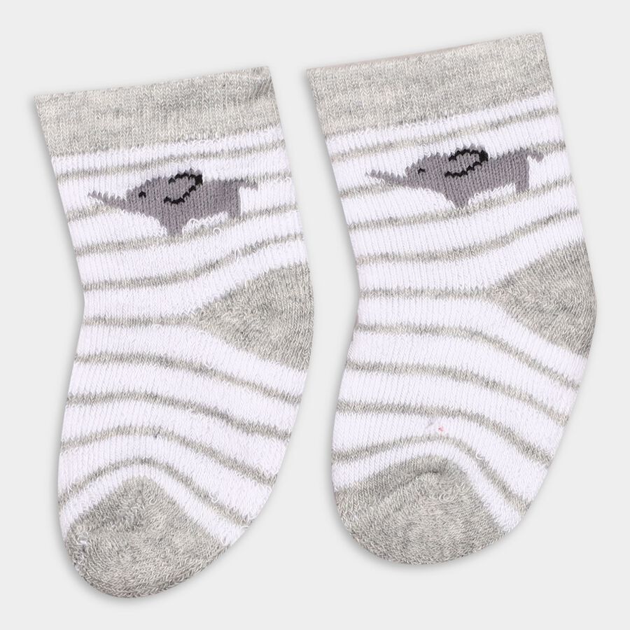 Infant's Socks (Pack of 2), Melange Light Grey, large image number null