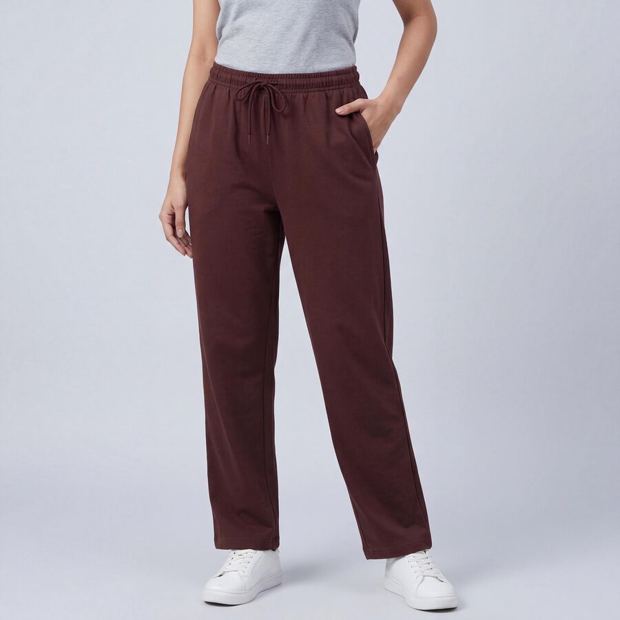 Women's Brown Regular Fit Track Pants, Brown, large